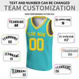Custom Green Yellow V-Neck Rib-Knit Basketball Jersey