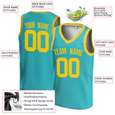 Custom Green Yellow V-Neck Rib-Knit Basketball Jersey