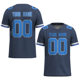 Custom Dark Gray Blue-White Mesh Authentic Football Jersey