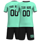 Custom Fluorescent Green Black Sublimation Soccer Uniform Jersey