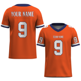 Custom Orange White-Dark Blue Mesh Authentic Football Jersey
