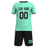Custom Fluorescent Green Black Sublimation Soccer Uniform Jersey