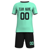 Custom Fluorescent Green Black Sublimation Soccer Uniform Jersey