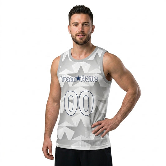 Custom Basketball Jersey - Personalized Star Print Tank Top - Full Sublimation