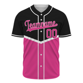 Custom Black Pink-White Authentic Tow Tone Baseball Jersey