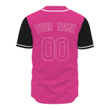 Custom Black Pink-White Authentic Tow Tone Baseball Jersey