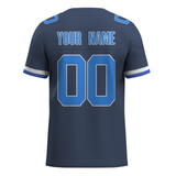 Custom Dark Gray Blue-White Mesh Authentic Football Jersey