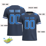 Custom Dark Gray Blue-White Mesh Authentic Football Jersey