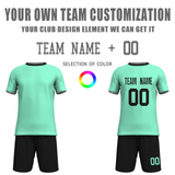 Custom Fluorescent Green Black Sublimation Soccer Uniform Jersey