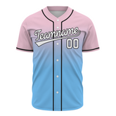 Custom Pink Blue White-Black Aunthentic Fade Fashion Baseball Jersey