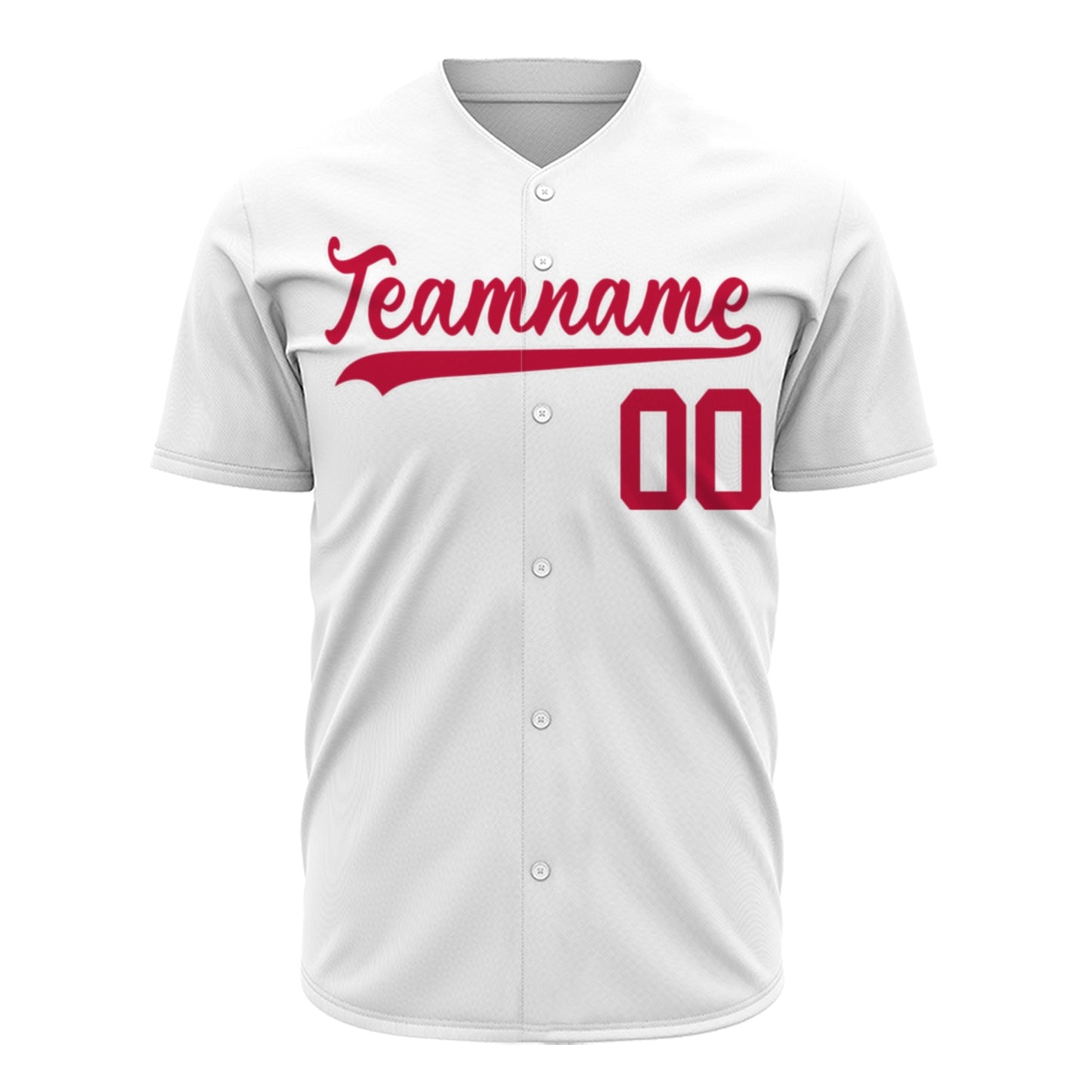 Custom Baseball Jersey - Personalized White Shirt with Red Lettering - Full Sublimation for Men Women- Personalized Team Sportswear printed or Stitched Name Number (Size S-8XL)