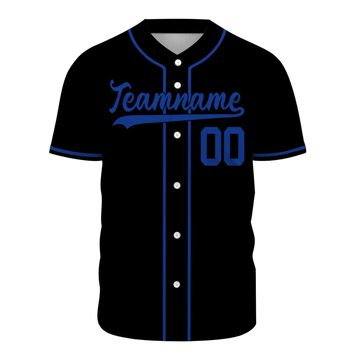 Custom Baseball Jersey - Personalized Black Shirt with Blue Piping - Full Sublimation for Men Women- Personalized Team Sportswear printed or Stitched Name Number (Size S-8XL)