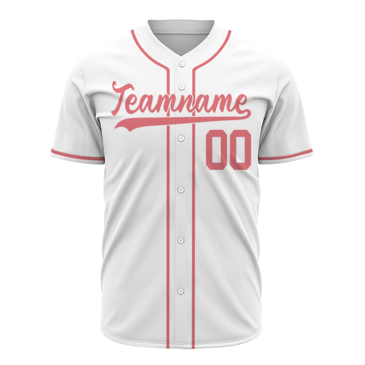 Custom Baseball Jersey - Personalized White Shirt with Soft Red Details - Full Sublimation for Men Women- Personalized Team Sportswear printed or Stitched Name Number (Size S-8XL)