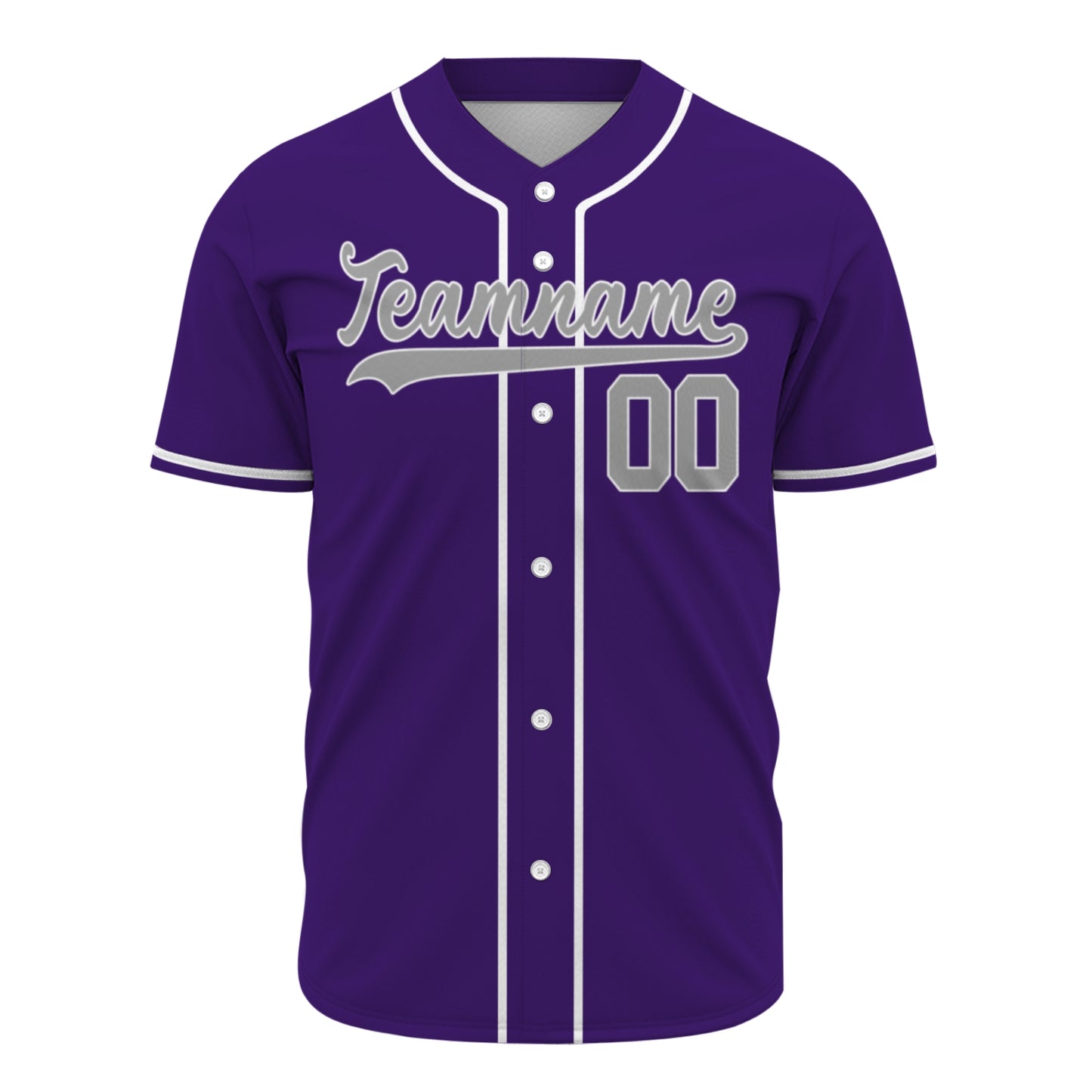 Custom Baseball Jersey - Personalized Purple Shirt with White Piping - Full Sublimation