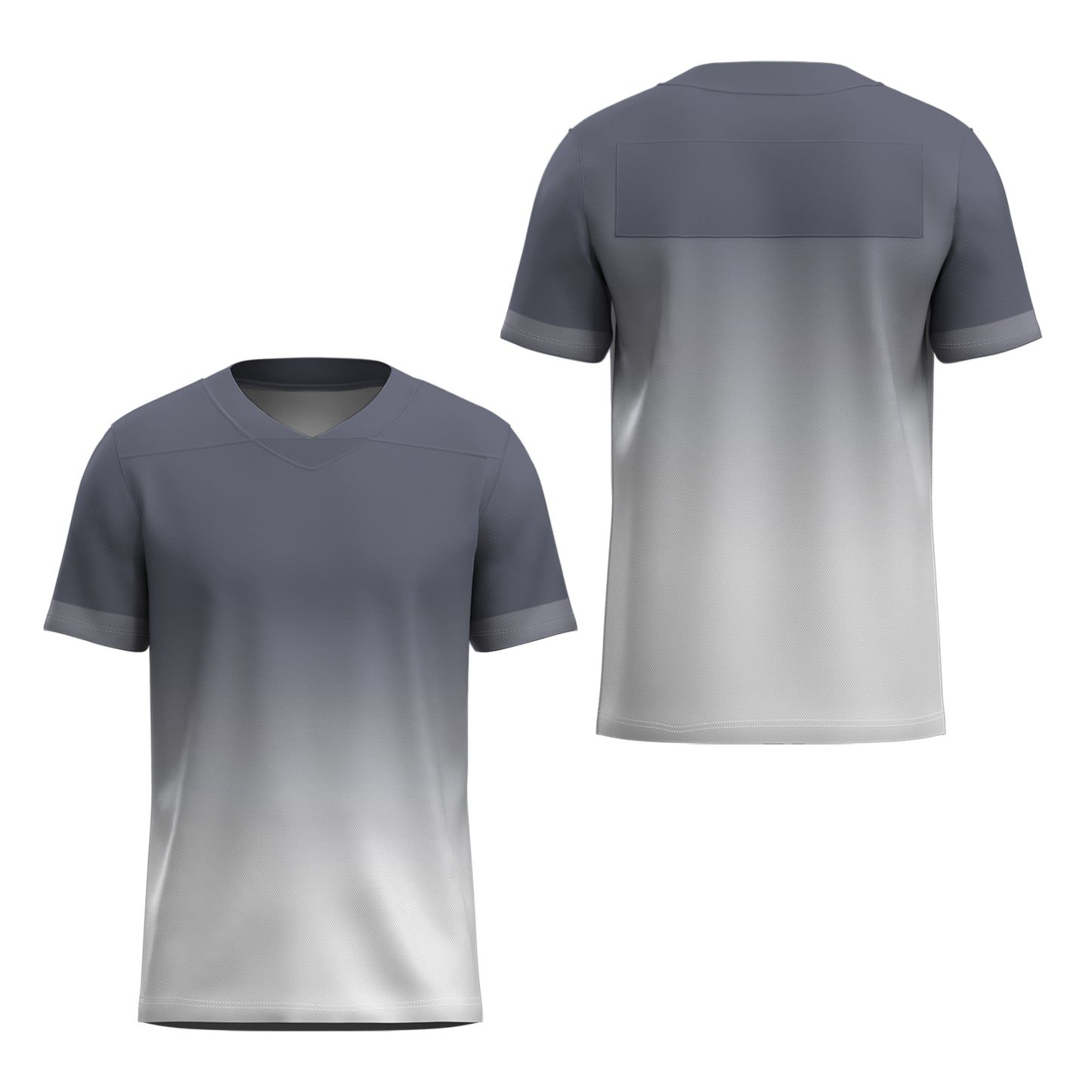 Custom Football Jersey - Personalized Grey to White Fade Design - Full Sublimation