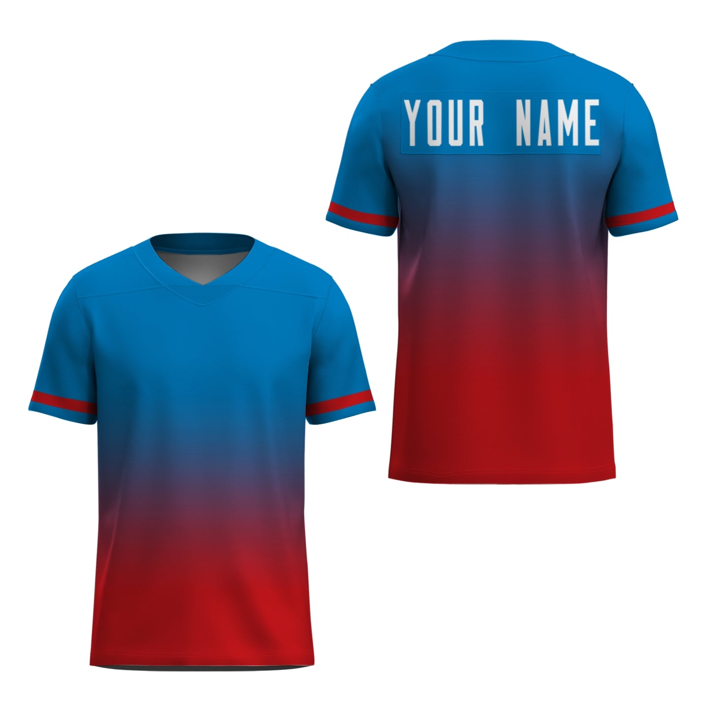 Custom Football Jersey - Navy & Orange Gradient Team Uniform - Full Sublimation