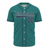 Custom Teal Navy Blue-White Authentic Baseball Jersey