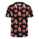 Custom Photo Shirts Personalized Couples Vintage Button Pajamas Valentine's Day Funny Gifts for Men Women