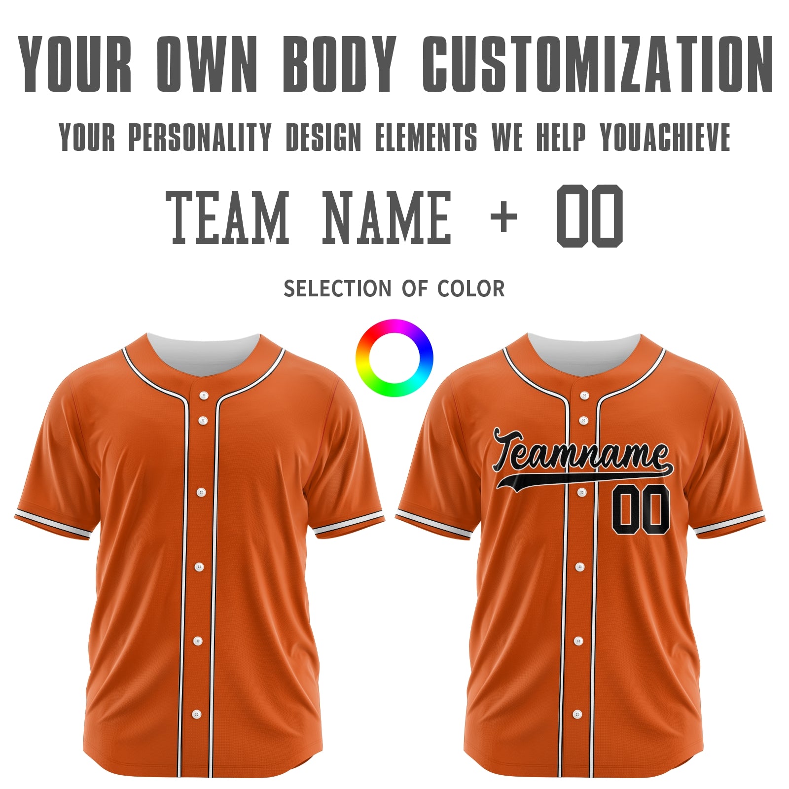 Custom Orange Blue-Red Authentic Baseball Jersey