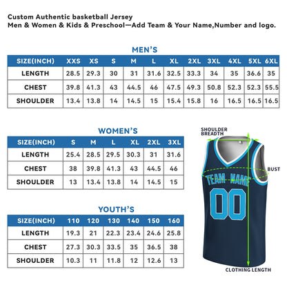 Custom Dark Blue Blue-White V-Neck Basketball Jersey
