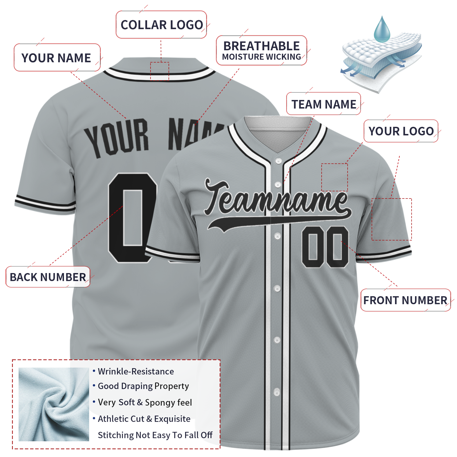 Customized Baseball Jersey for Men, Personalized Baseball Jersey   Custom Sports Fans Shirts Kids Youth Women