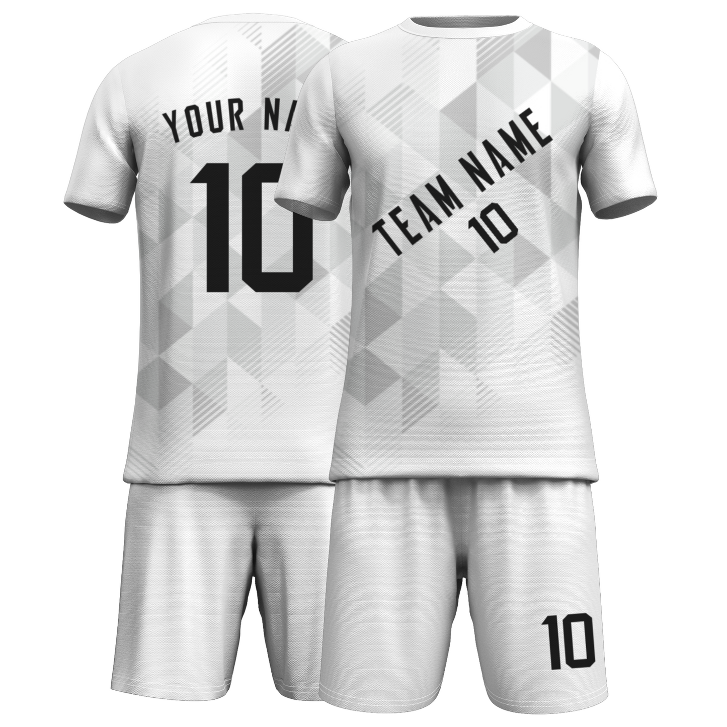 Custom White Black Sublimation Soccer Uniform Jersey
