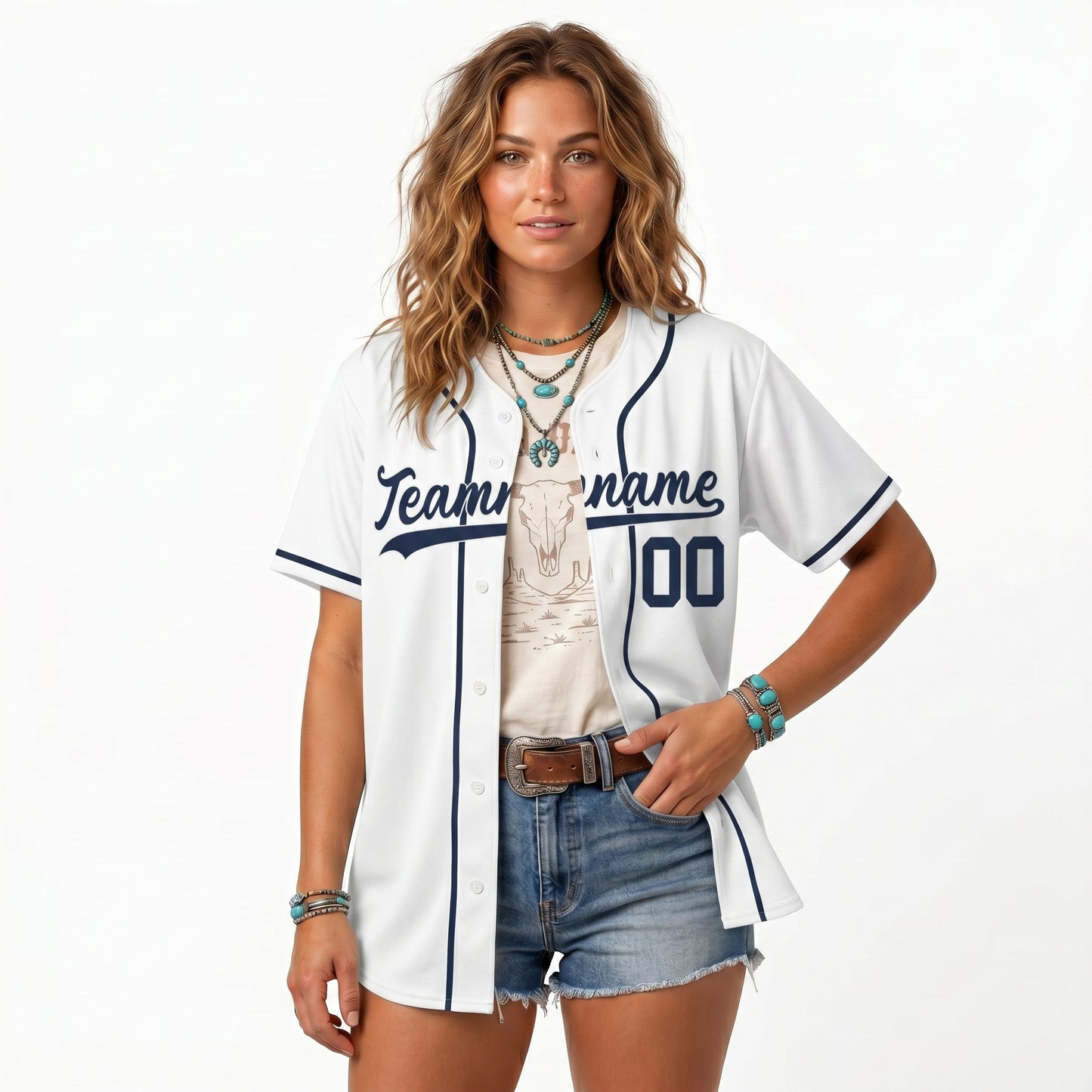 Custom Baseball Jersey - Personalized White Shirt with Navy Blue Piping - Full Sublimation for Men Women- Personalized Team Sportswear printed or Stitched Name Number (Size S-8XL)