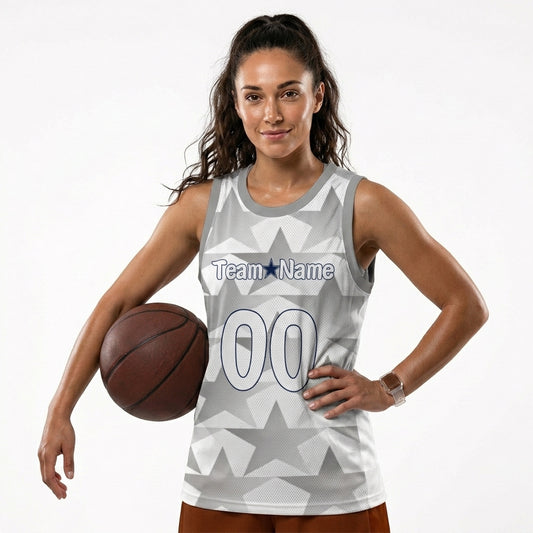 Custom Basketball Jersey - Personalized Star Print Tank Top - Full Sublimation