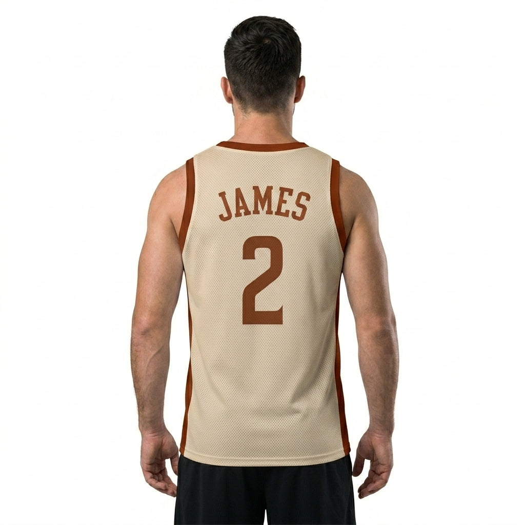 Custom Basketball Jersey - Personalized Cream & Brown Bridge Graphic Uniform - Full Sublimation