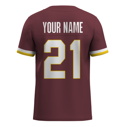 Custom Red White-Black Authentic 3D Football Jersey
