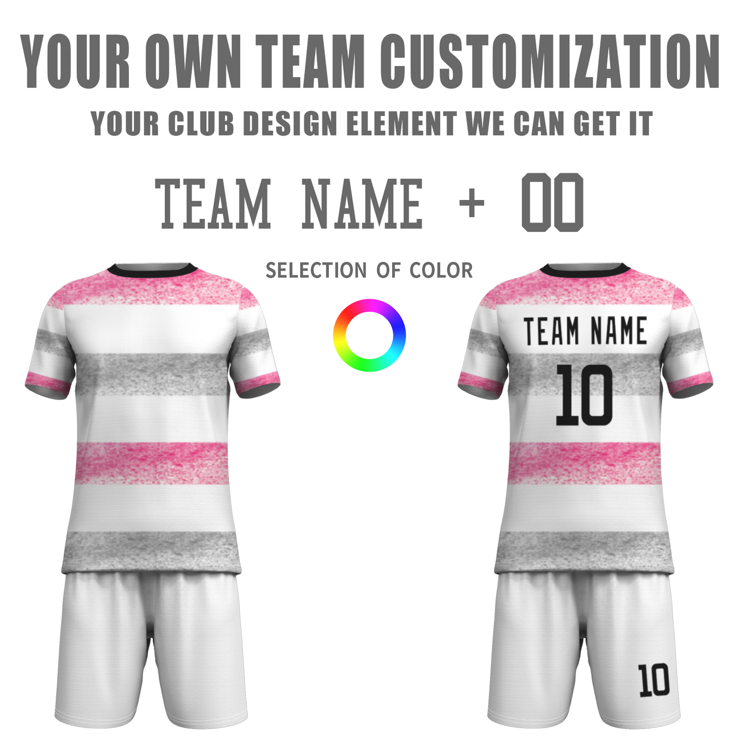Custom White Black Sublimation Soccer Uniform Jersey