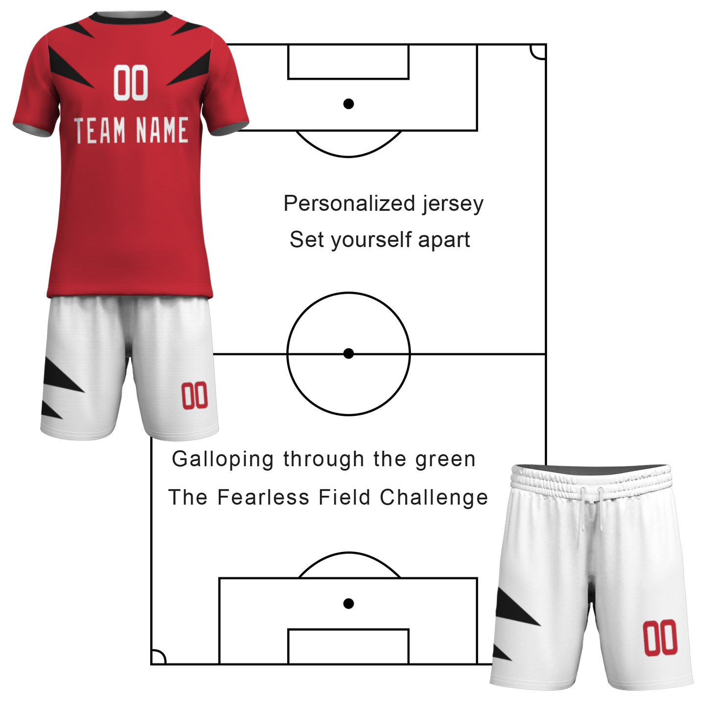 Custom White Black Sublimation Soccer Uniform Jersey