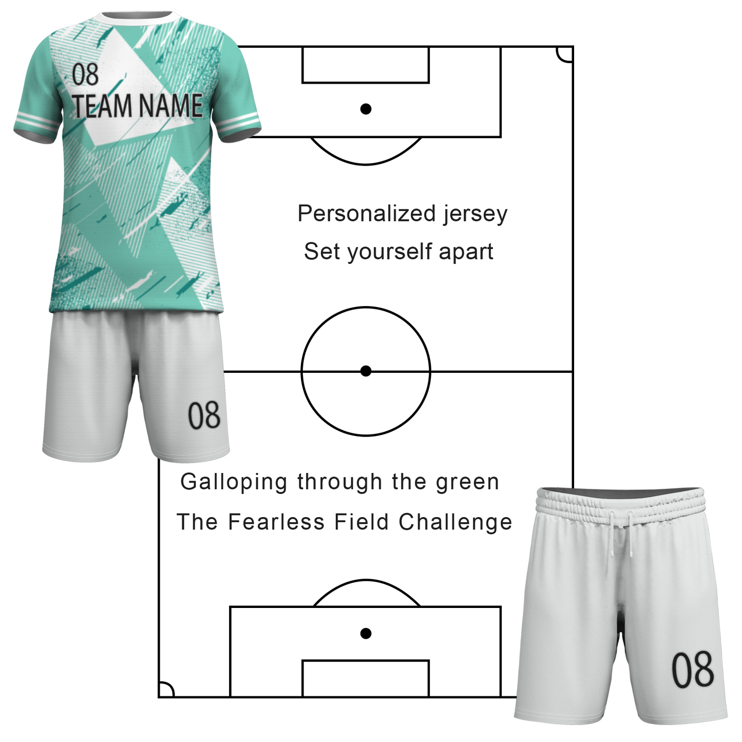 Custom White Black-White Sublimation Soccer Uniform Jersey