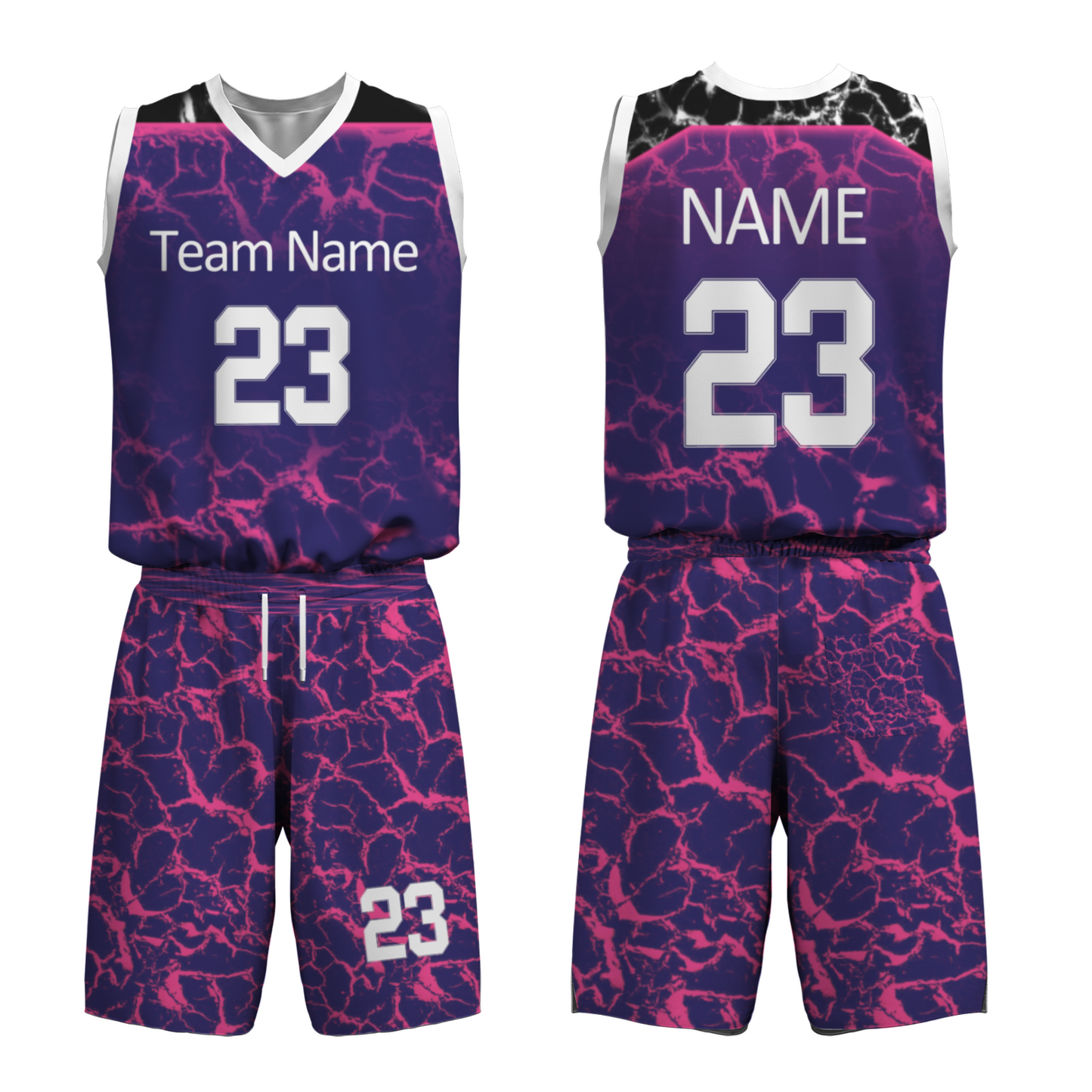Custom Purple Camouflage White Lilac Basketball Uniform Jersey