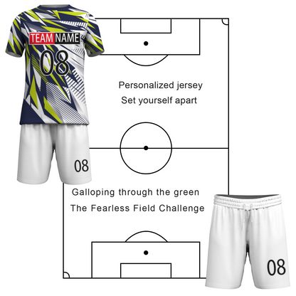 Custom White Black-White Sublimation Soccer Uniform Jersey