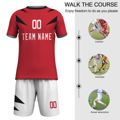 Custom White Black Sublimation Soccer Uniform Jersey
