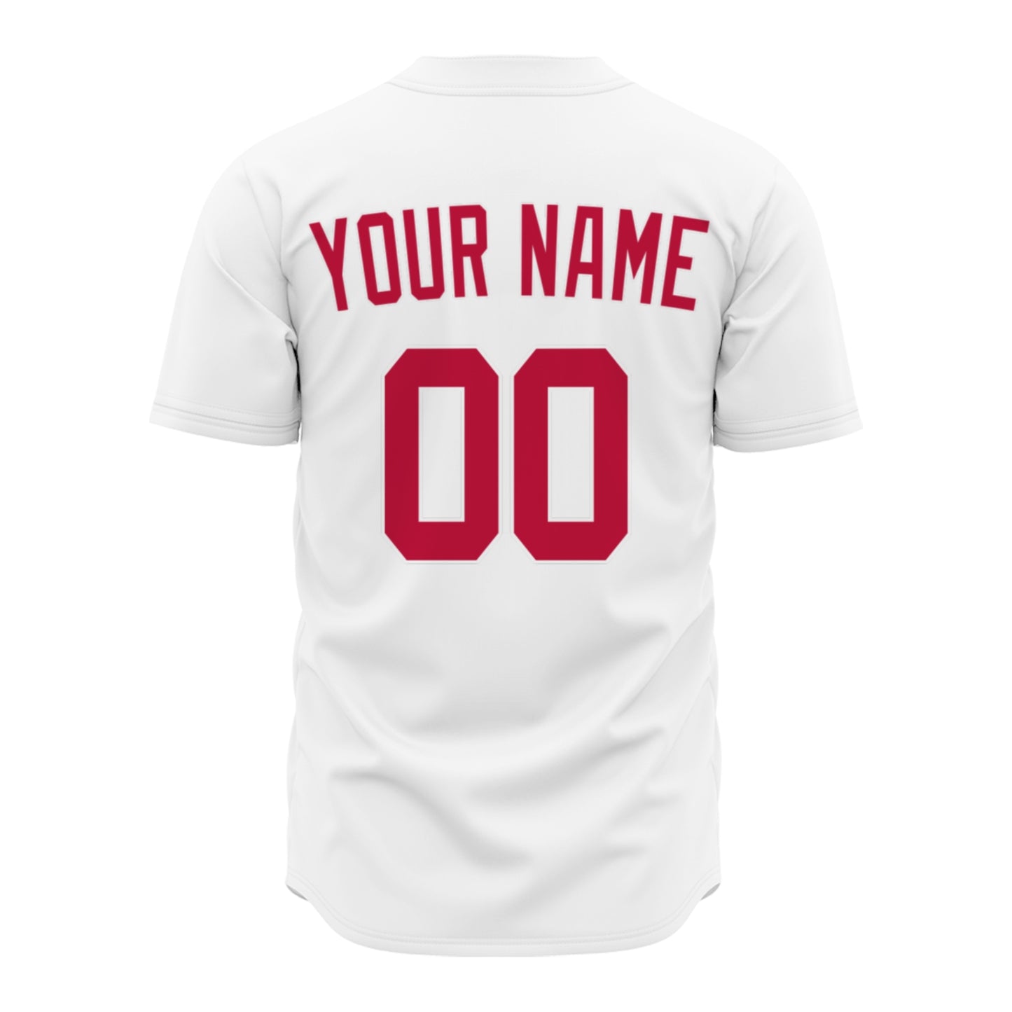 Custom Baseball Jersey - Personalized White Shirt with Red Lettering - Full Sublimation for Men Women- Personalized Team Sportswear printed or Stitched Name Number (Size S-8XL)