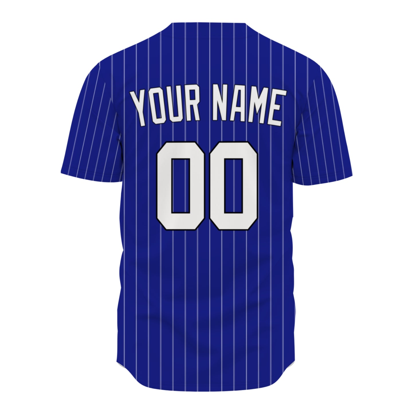 Custom Baseball Jersey - Royal Blue Shirt with White Pinstripes - Full Sublimation