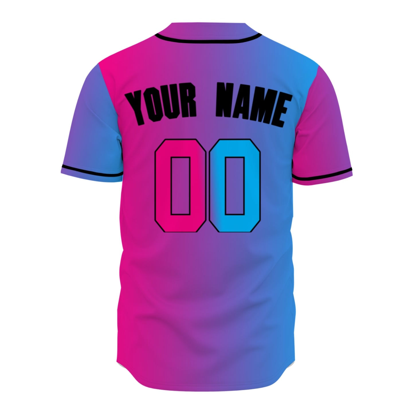 Custom Baseball Jersey - Personalized Gradient Shirt with Pink & Blue Split Design