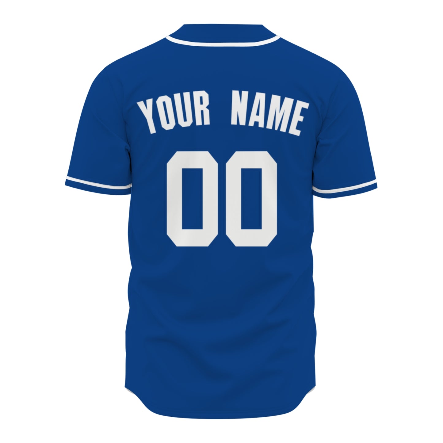 Custom Baseball Jersey - Personalized Royal Blue Shirt with White Piping - Full Sublimation