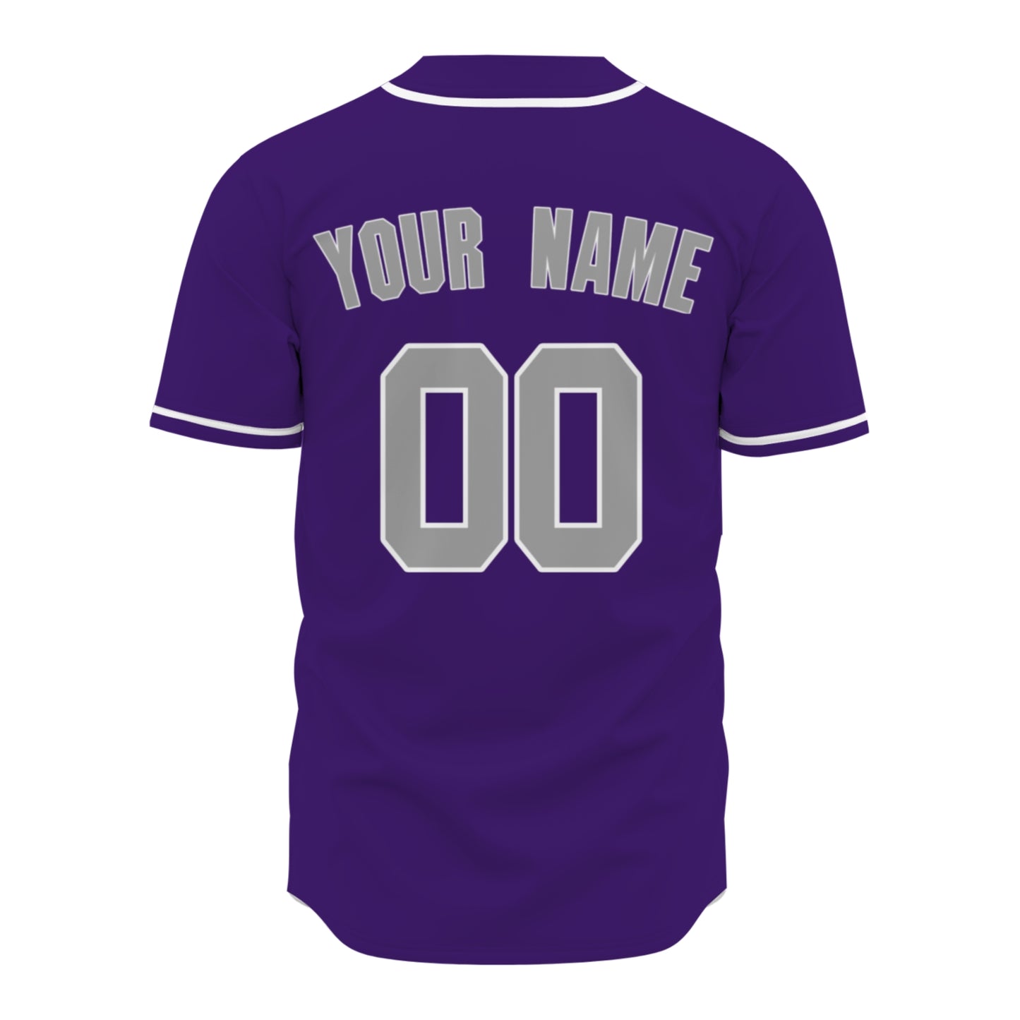 Custom Baseball Jersey - Personalized Purple Shirt with White Piping - Full Sublimation