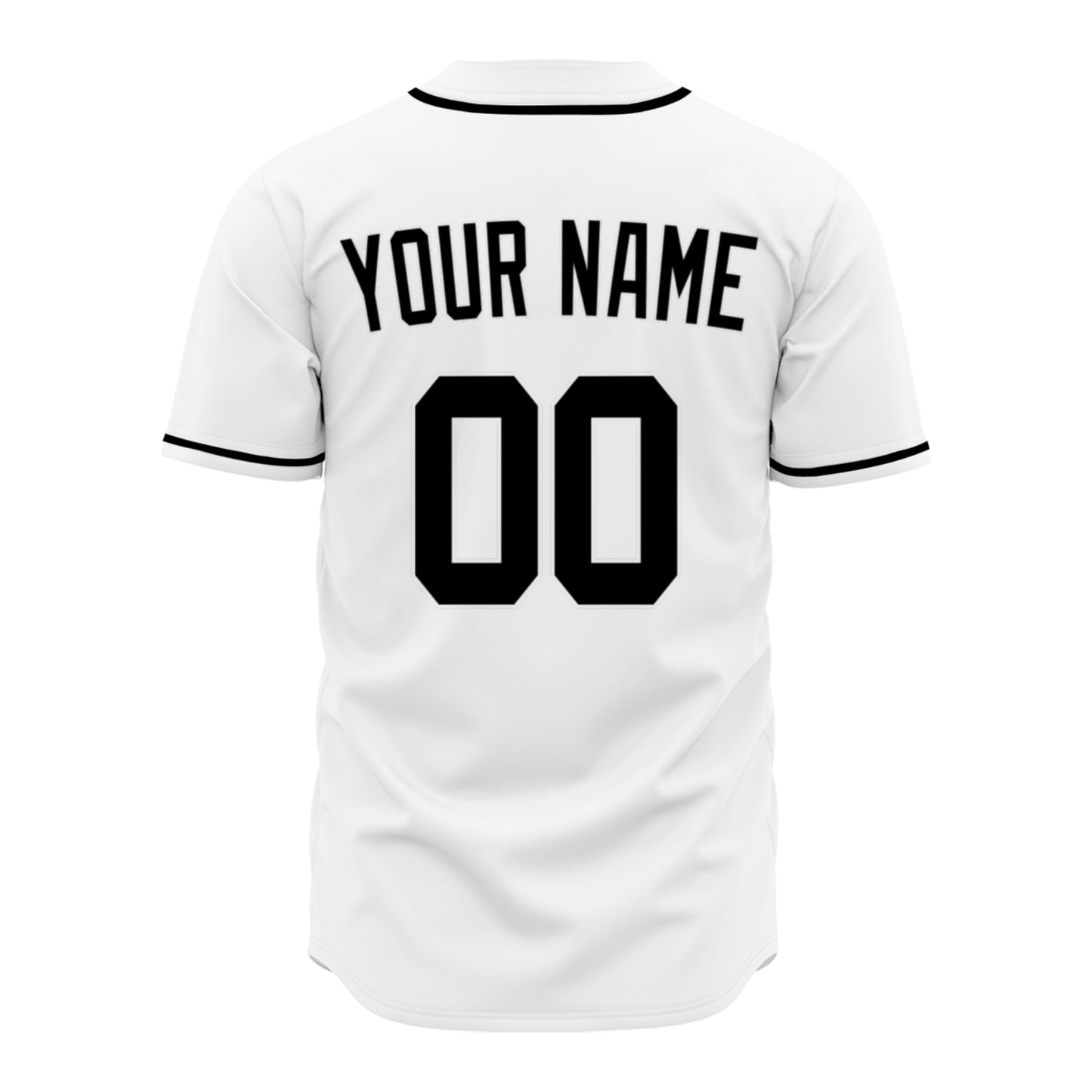 Custom Baseball Jersey - Personalized White Shirt with Black Piping - Full Sublimation for Men Women- Personalized Team Sportswear printed or Stitched Name Number (Size S-8XL)