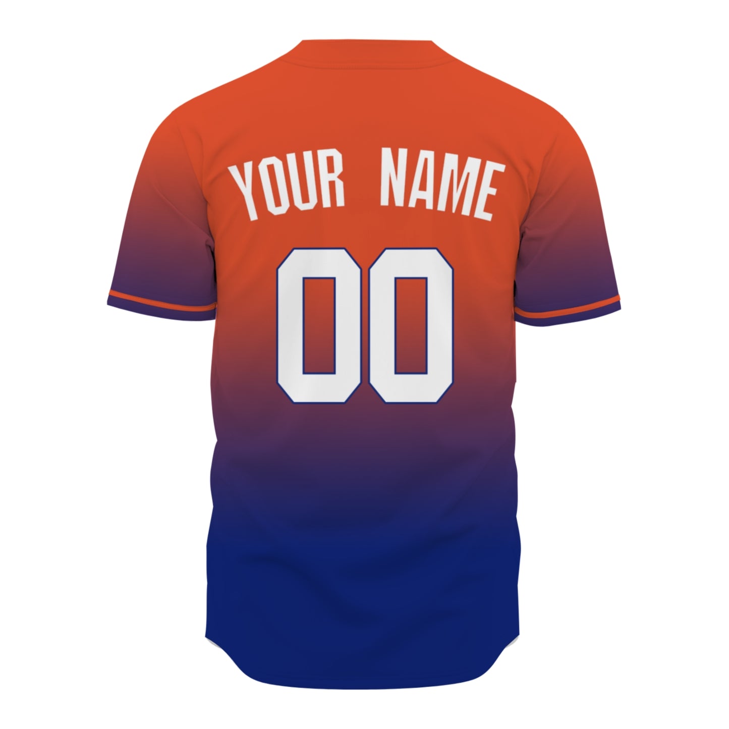 Custom Baseball Jersey - Personalized Gradient Shirt with Orange & Blue Design - Full Sublimation