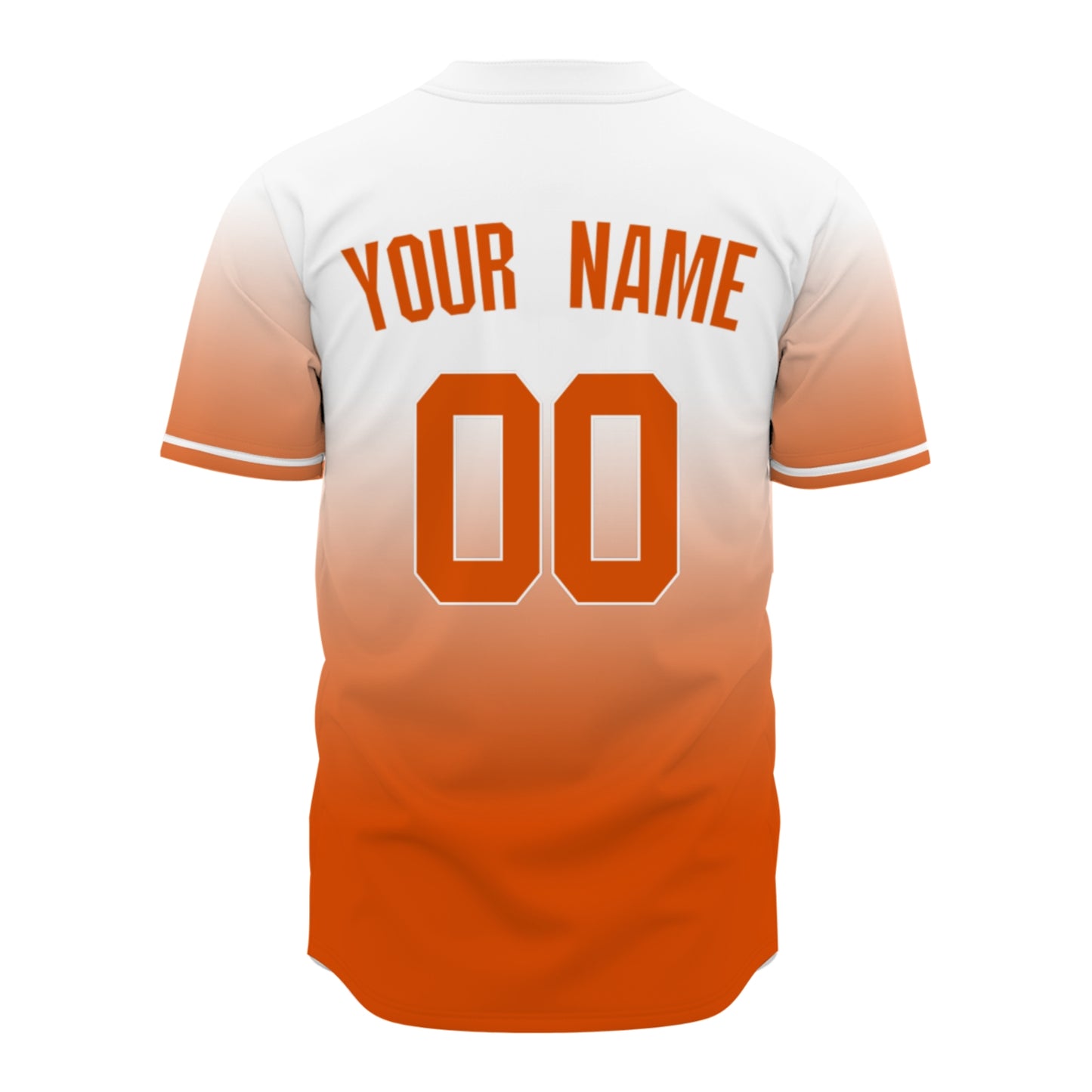 Custom Baseball Jersey - Personalized Gradient Shirt with White & Orange Design - Full Sublimation