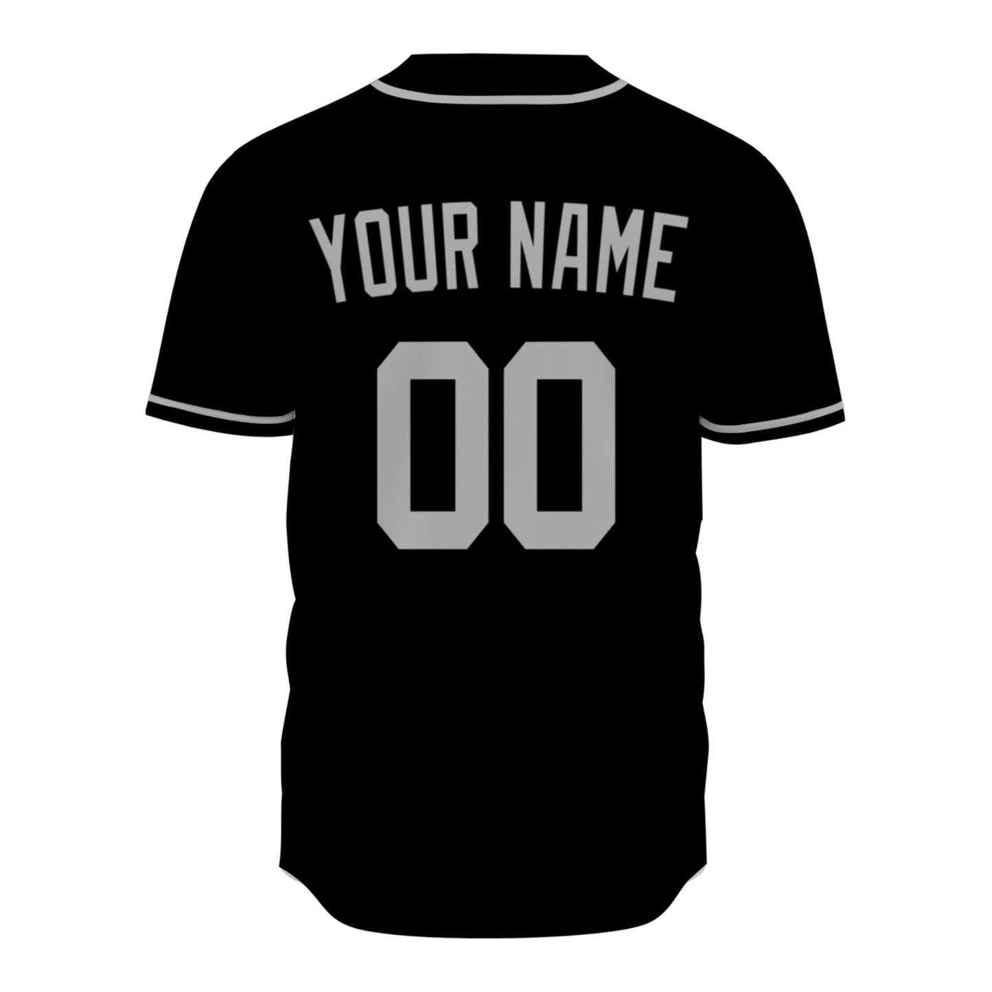 Custom Baseball Jersey - Personalized Black Shirt with Grey Details - Full Sublimation
