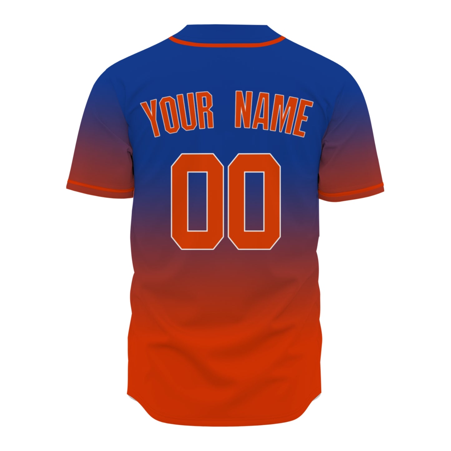 Custom Baseball Jersey - Personalized Gradient Shirt with Blue & Orange Design - Full Sublimation