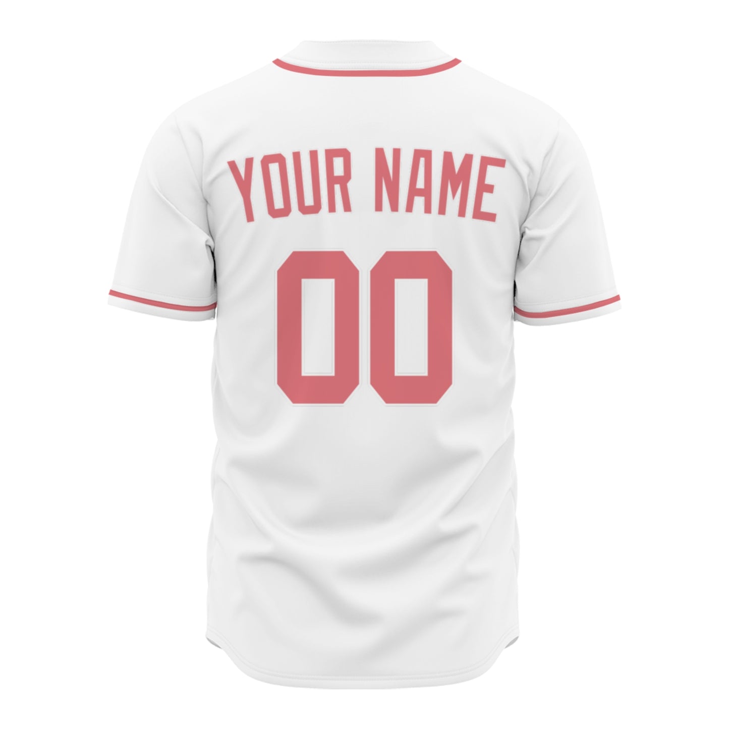 Custom Baseball Jersey - Personalized White Shirt with Soft Red Details - Full Sublimation for Men Women- Personalized Team Sportswear printed or Stitched Name Number (Size S-8XL)