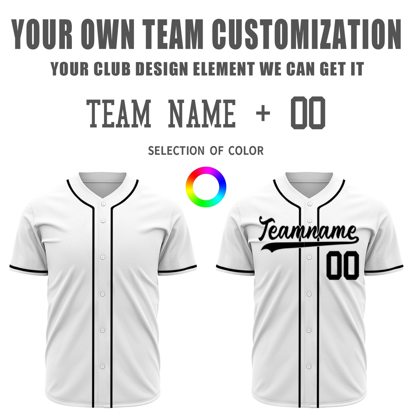 Custom Baseball Jersey - Personalized White Shirt with Black Piping - Full Sublimation for Men Women- Personalized Team Sportswear printed or Stitched Name Number (Size S-8XL)
