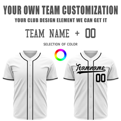 Custom Baseball Jersey - Personalized White Shirt with Black Piping - Full Sublimation for Men Women- Personalized Team Sportswear printed or Stitched Name Number (Size S-8XL)