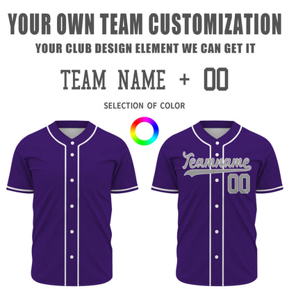 Custom Baseball Jersey - Personalized Purple Shirt with White Piping - Full Sublimation